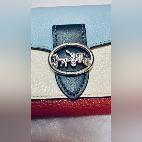 Coach Georgie Color Block Wallet in Red, White, and Blue - Picture 6 of 9